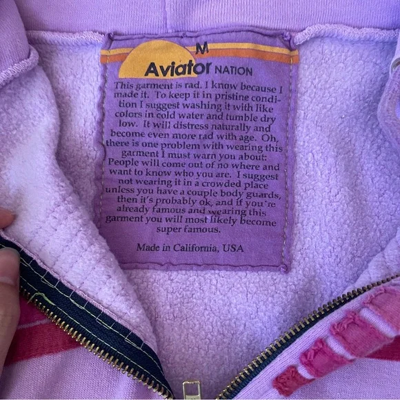 Aviator Nation 5 Stripe Zip Hoodie - Picture 5 of 5